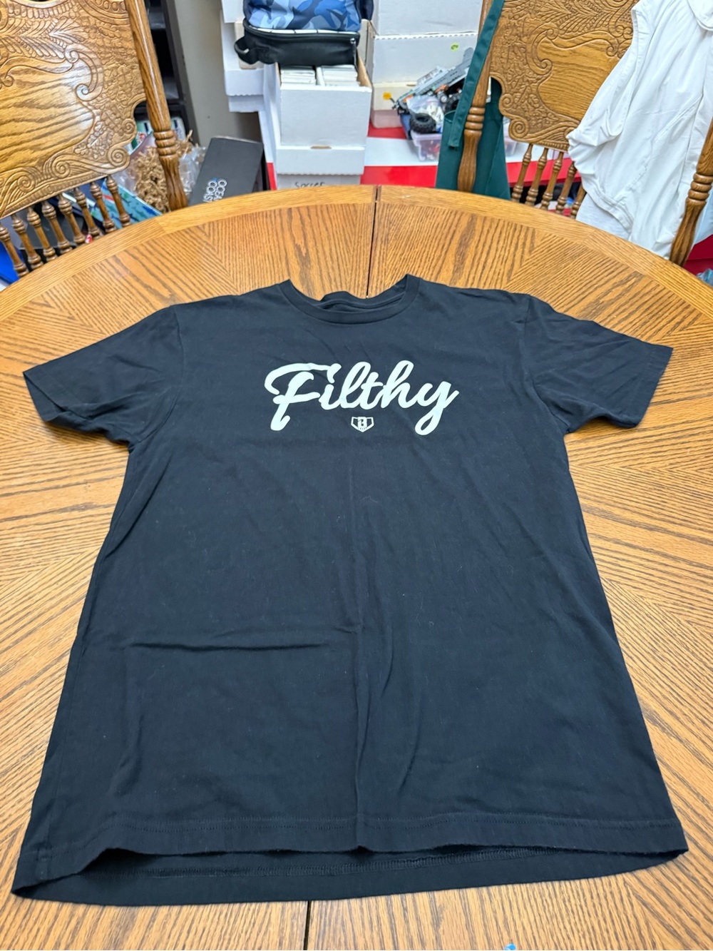 Baseballism Filthy Script Logo Short Sleeve T-Shirt - Black